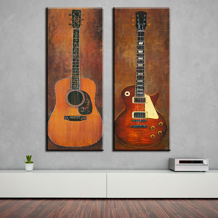 2 Piece Music Studio Room Guitar Wall Art