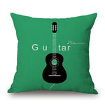 Cotton Linen Sofa Cushion Pillow Case Cover Square Guitar Art Pattern