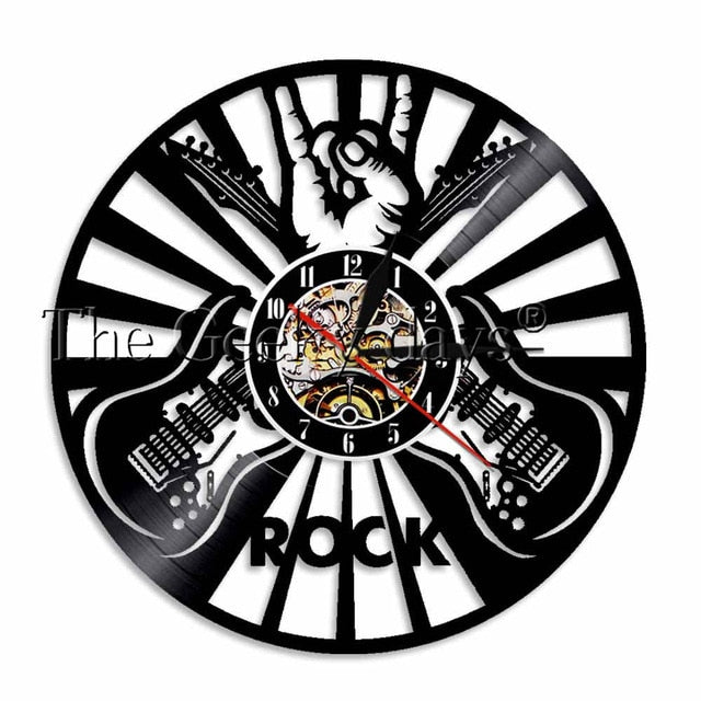 Rock Hand Sign Wall Clock