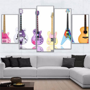 5 Pieces Music Instrument Guitar Canvas Print