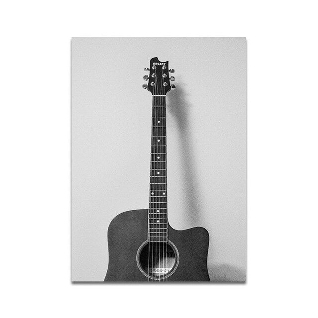 Nordic Canvas Painting Vintage Music Guitar Poster Print