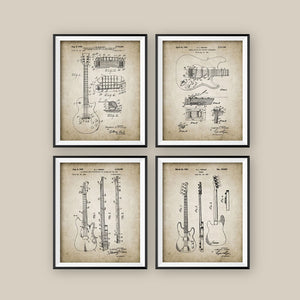 Electric Guitar Patent Vintage Poster Prints