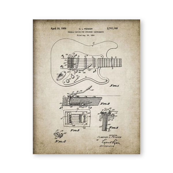 Electric Guitar Patent Vintage Poster Prints