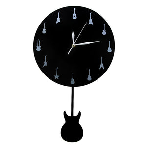 Guitar Wall Clock Swinging Guitar Pendulum