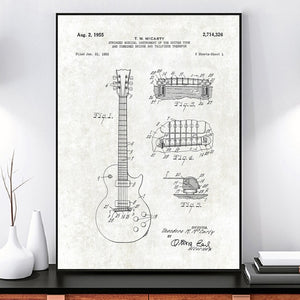 Vintage Guitars Patent Posters Print