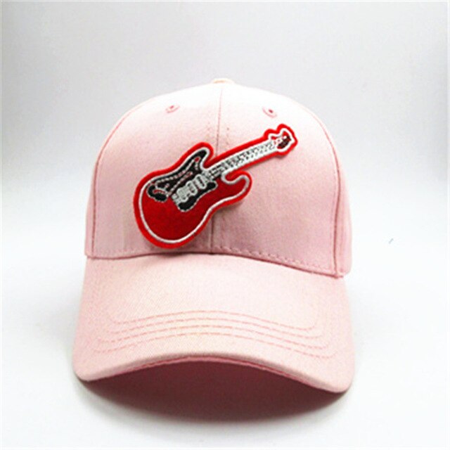 Guitar Embroidery Cotton Baseball Cap