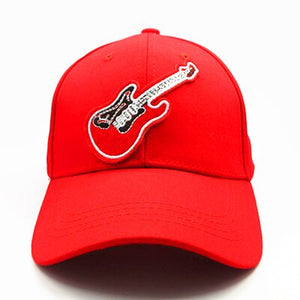 Guitar Embroidery Cotton Baseball Cap