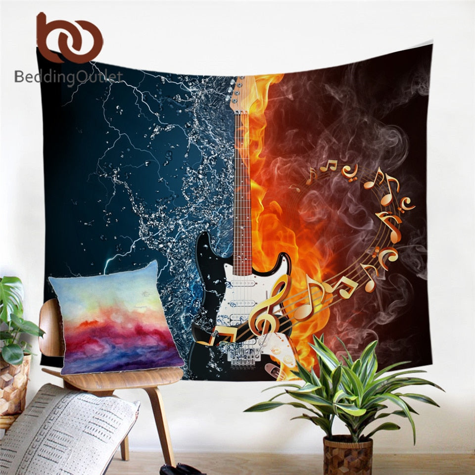 Bedding Outlet Bass Guitar Tapestry Wall Art