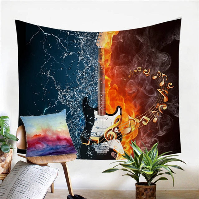 Bedding Outlet Bass Guitar Tapestry Wall Art